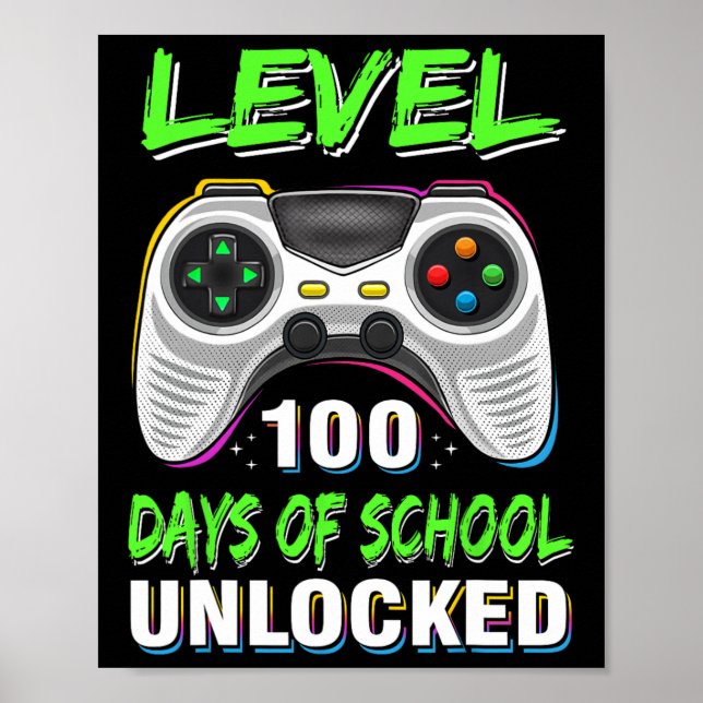 Póster Nivel De Control 100 Días De Escuela Niños Sin Blo (Frente)
