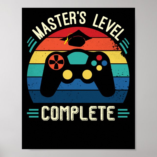 Póster Nivel de máster completado, Graduación GIft, Maest (Frente)