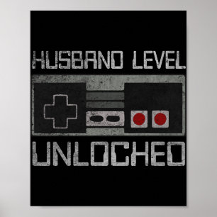 Póster Nivel de nuevo esposo desbloqueado recién casado j