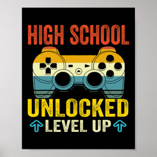 Póster Nivel de secundaria desbloqueado de vuelta a la es