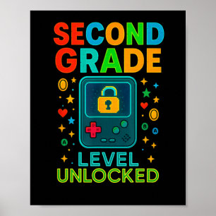 Póster Nivel de segundo grado desbloqueado Gamer Ck para
