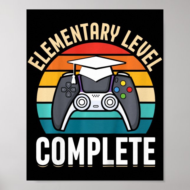 Póster Nivel Elemental Completa Gamer Cl De Graduado 2024 (Frente)