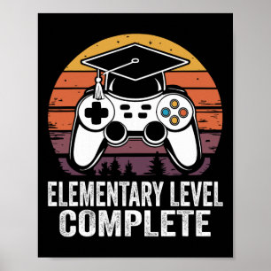Póster Nivel Elemental Completa Gamer Cl De Graduado 2025