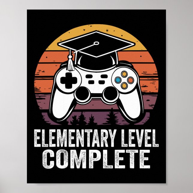 Póster Nivel Elemental Completa Gamer Cl De Graduado 2025 (Frente)