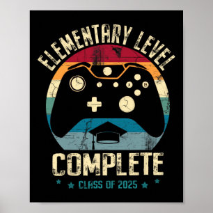 Póster Nivel Elemental Completa Gamer Cl De Graduado 2025