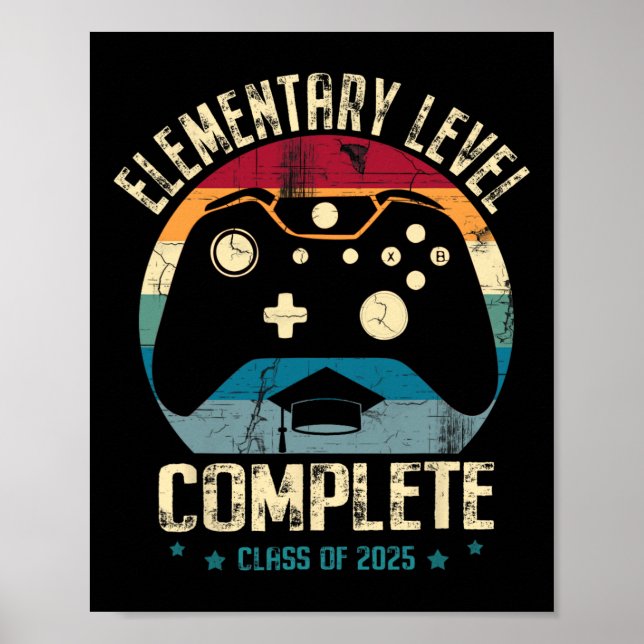 Póster Nivel Elemental Completa Gamer Cl De Graduado 2025 (Frente)