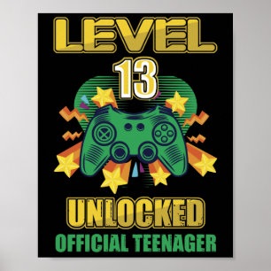 Póster Nivel oficial de adolescente 13 Cumpleaños desbloq
