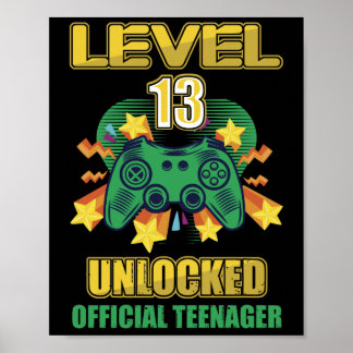 Póster Nivel oficial de adolescente 13 Cumpleaños desbloq