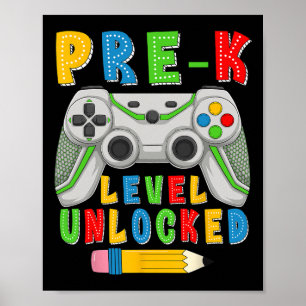 Póster Nivel Pre-k Desbloqueado Ck Para Escuela Niños Pre