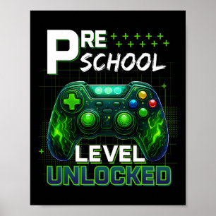 Póster Nivel Preescolar Desbloqueado Pre-k Jugador Niño P