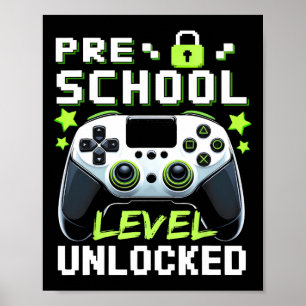 Póster Nivel Preescolar Desbloqueado Videojugador De Regr
