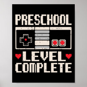 Póster Nivel Preescolar Gamer Graduado Cl 2025