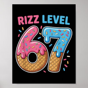 Póster Nivel Rizz 67 Slang Alfa Gen 67º Número Helado Cre