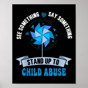 Póster Niveles azules para prevenir el abuso infantil Hom