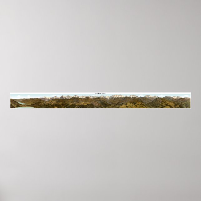 Póster NIZA Alpes suizos Panorama 360° Poster (Frente)