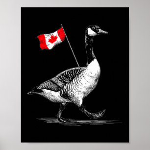 Póster Niza Animal De Canadá Con Bandera Para Los Amantes