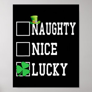Póster Niza Brillante Lucky St Patricks Day Shamrock Wome