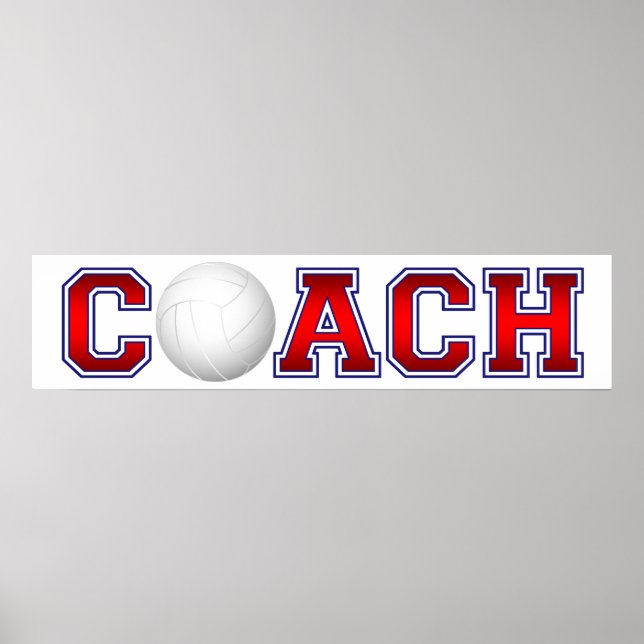 Póster Niza Coach Voleibol Insignia 1 (Frente)