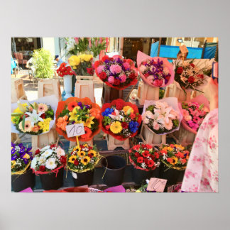 Póster Niza, Francia - Mercado de flores