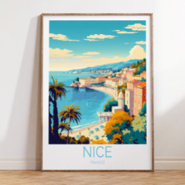 Póster Niza Francia Riviera Francesa Afiche de viaje Nice