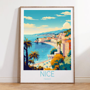 Póster Niza Francia Riviera Francesa Afiche de viaje Nice