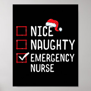 Póster Niza Lista De Navidades De Enfermeras De Emergenci