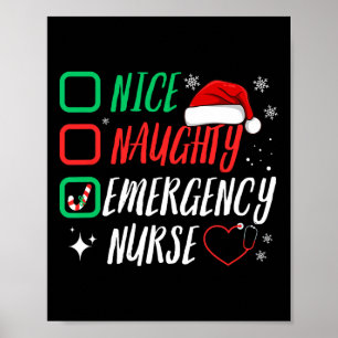 Póster Niza Lista De Navidades De Enfermeras De Emergenci