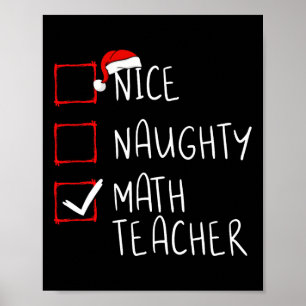 Póster Niza Naughty Math Teachers Navidades List Xmas San