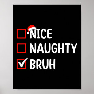 Póster Niza Navidades Bruh Lista Mujeres Hombres Niños Xm