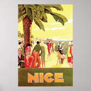 Póster Niza por Lorenzi ~ Viajes de época