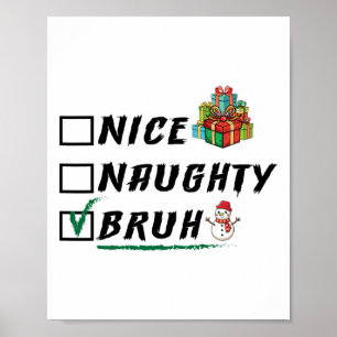 Póster Niza traviesa Bruh Navidades divertidos navideños