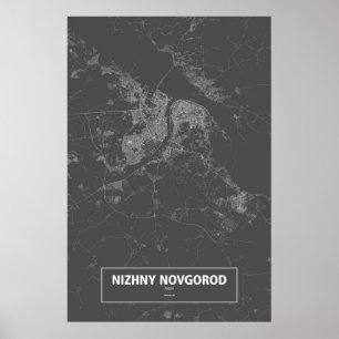 Póster Nizhny Novgorod, Rusia (blanca en negro)