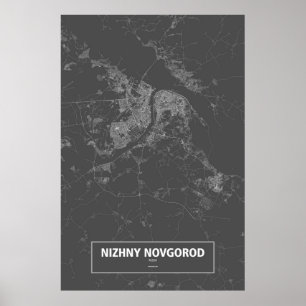 Póster Nizhny Novgorod, Rusia (blanca en negro)