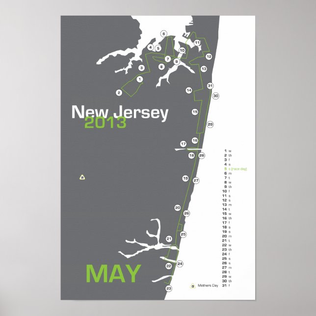 Póster NJ Marathon Map (Frente)