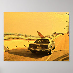 Póster NJ que practica surf Kook