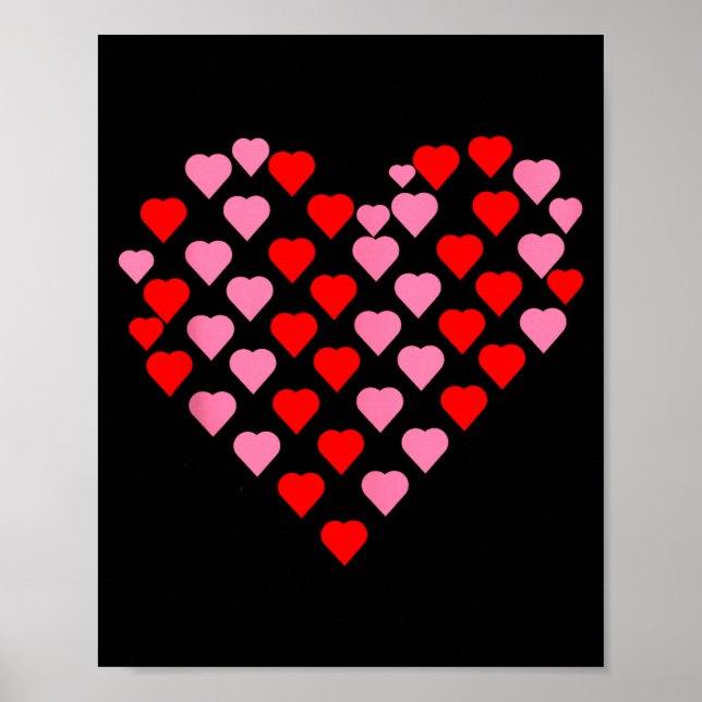 Póster Nk And Red Hearts Lovers Funny Valentine’s Day Hum (Frente)