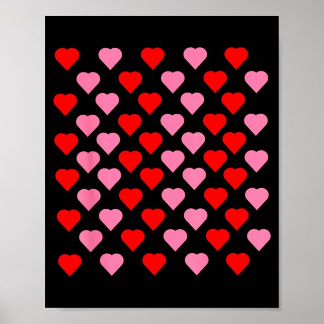 Póster Nk And Red Hearts Lovers Funny Valentine’s Day Hum (Frente)