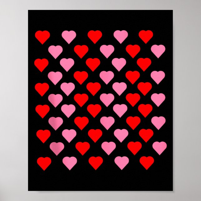 Póster Nk And Red Hearts Lovers Funny Valentine’s Day Hum (Frente)
