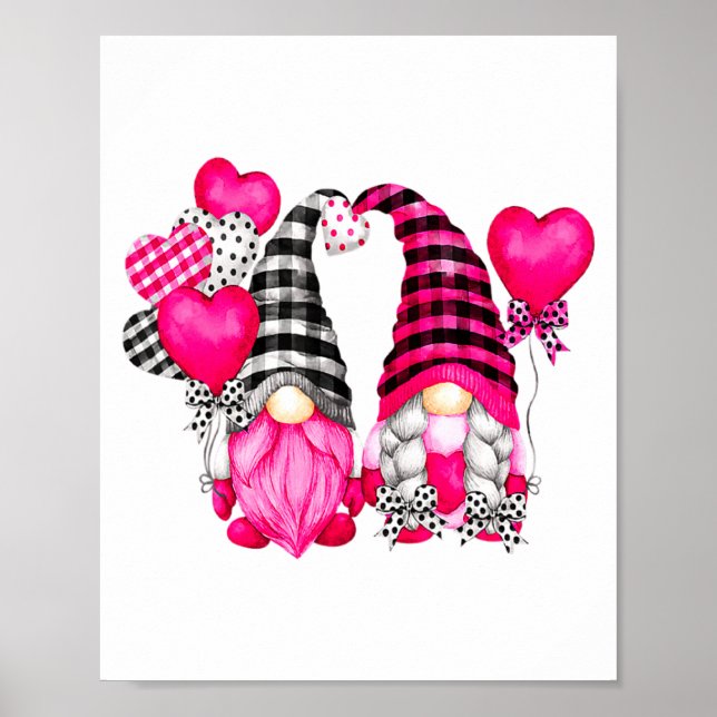 Póster Nk Buffalo Plaid And Heart Balloons Valentines D  (Frente)
