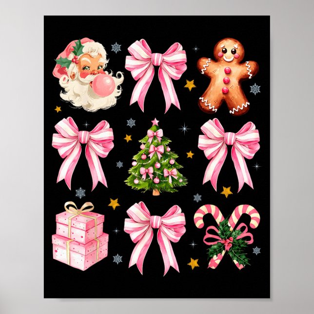 Póster Nk Christmas Tree Santa Gingerbread Xmas Cute Coqu (Frente)