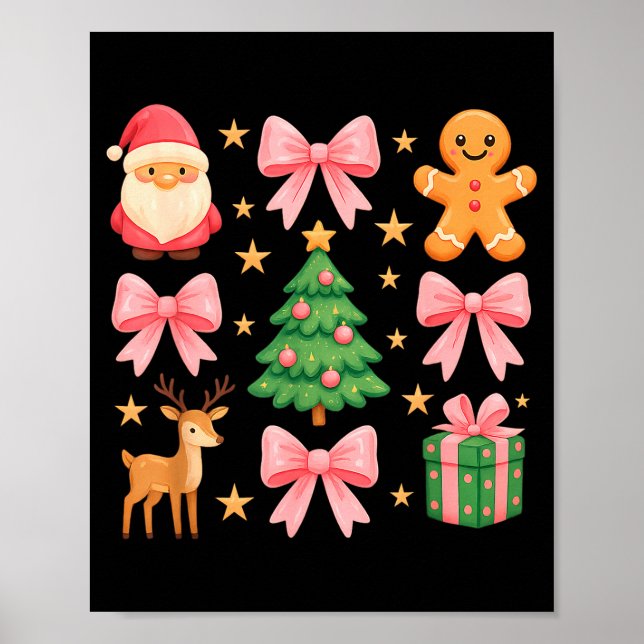 Póster Nk Coquette Bow Christmas Tree Santa Gingerbread X (Frente)