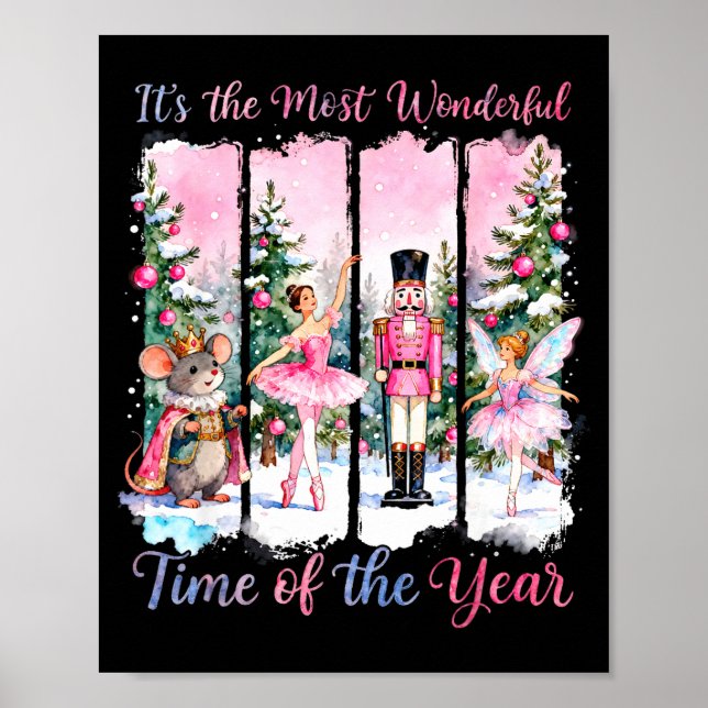 Póster Nk Coquette Bow Nutcracker Friends Snow Globe Chri (Frente)