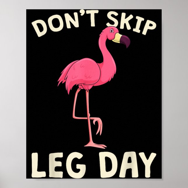 Póster Nk Flamingo Workou Don't Skip Leg Day Gym Fitness  (Frente)