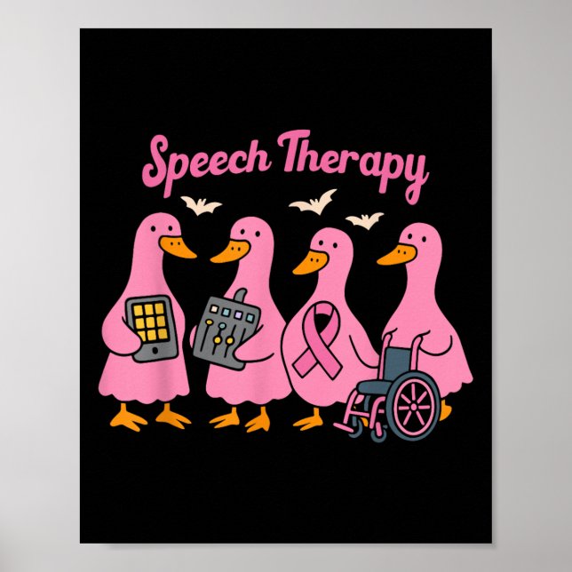 Póster Nk Goose Ribbon Speech Language Pathologist Therap (Frente)