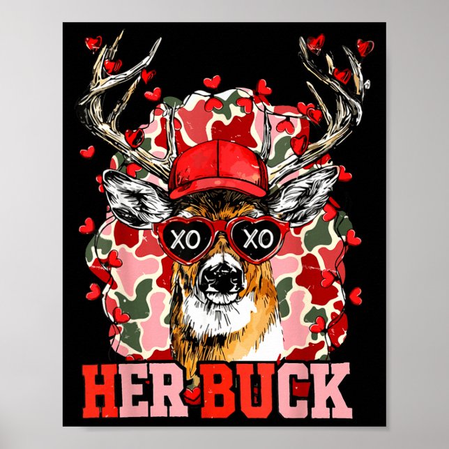 Póster Nk Her Buck Camo Deer Hunting Camouflage Matching  (Frente)