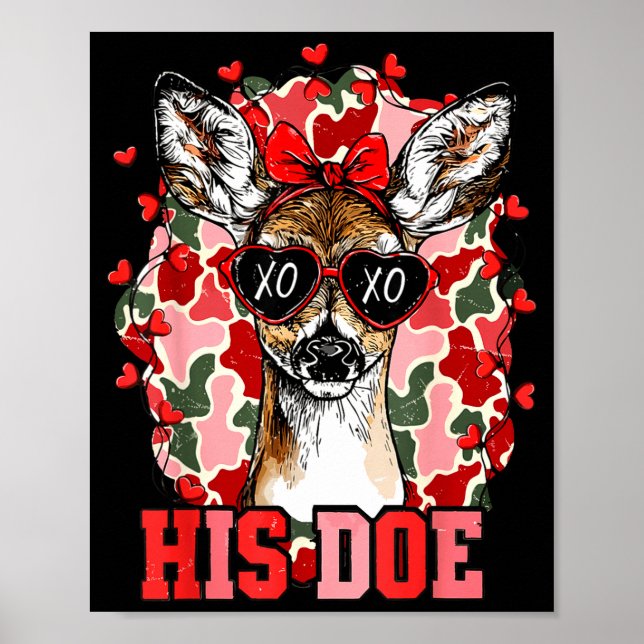 Póster Nk His Doe Camo Deer Hunting Camouflage Matching C (Frente)