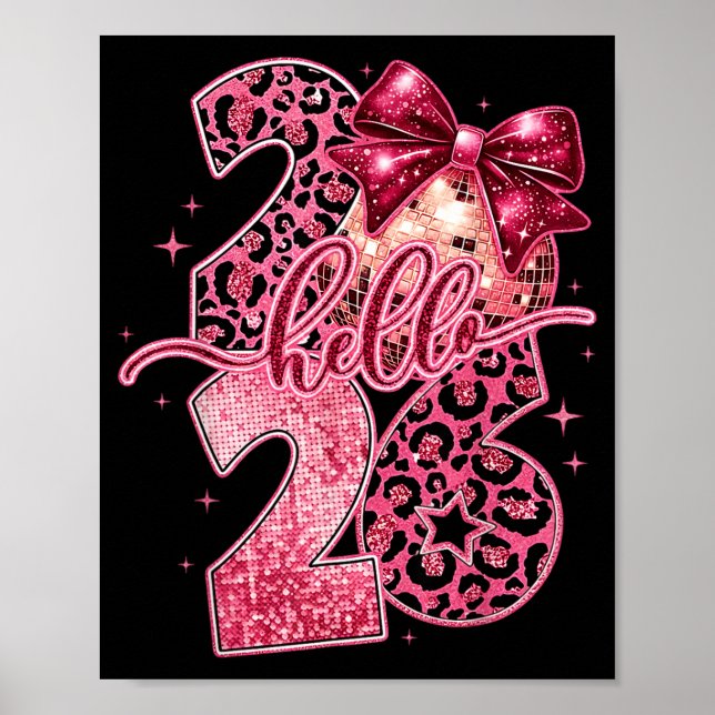 Póster Nk Leopard Hello 2026 Happy New Year Party Nye  (Frente)
