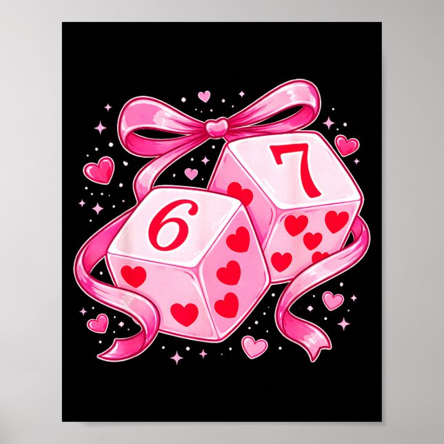 Póster Nk Love Dice 6 7 Hearts Valentine Cute Romantic Ar (Frente)
