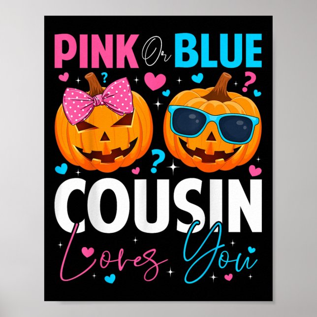 Póster Nk Or Blue Cousin Loves You Pumpkin Halloween Gend (Frente)
