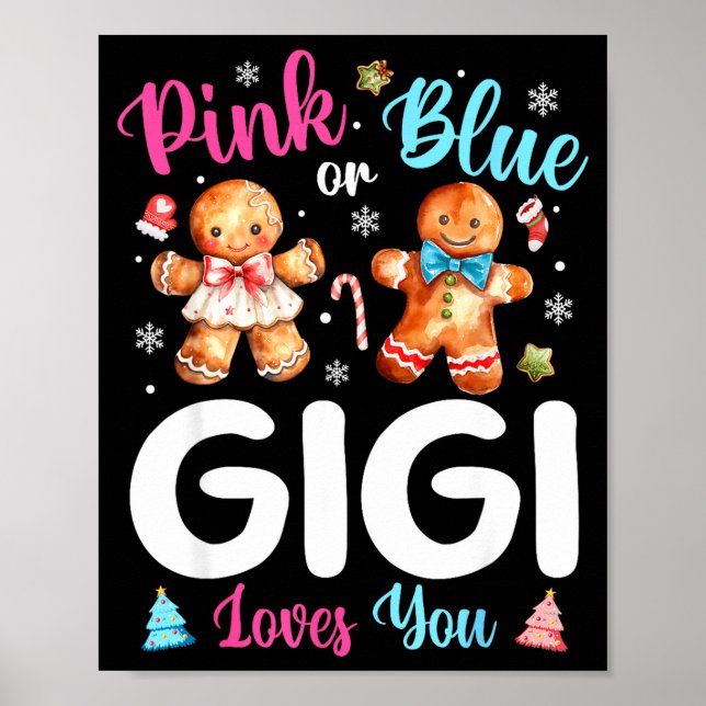 Póster Nk Or Blue Gigi Loves You Gender Reveal Christmas  (Frente)